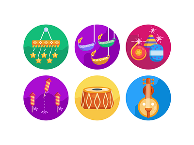 Diwali Icons coloured icons diwali flat icons hindu hinduism icon icons icons pack vector vectors