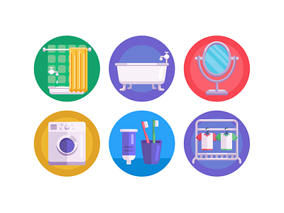 Furniture Icons coloured icons flat icons furniture icon icons icons pack kitchenware office chair utensils vector vectors