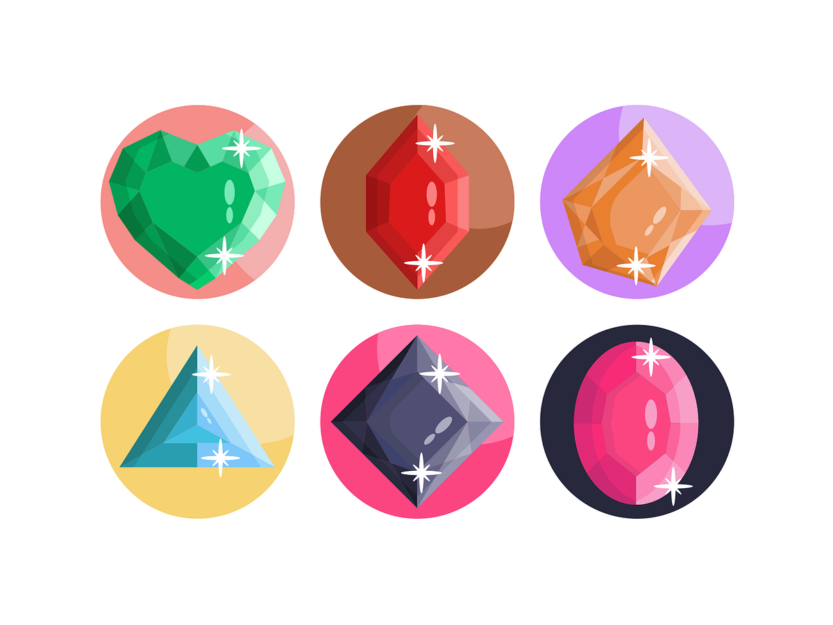 Gemstones Icons by Dighital on Dribbble