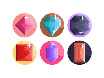 Gemstones Icons coloured icons diamond diamonds flat icons gemstone gemstones icon icons icons pack vector vectors