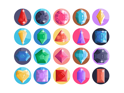 Gemstones Icons coloured icons diamond diamonds flat icons gemstone gemstones icon icons icons pack vector vectors