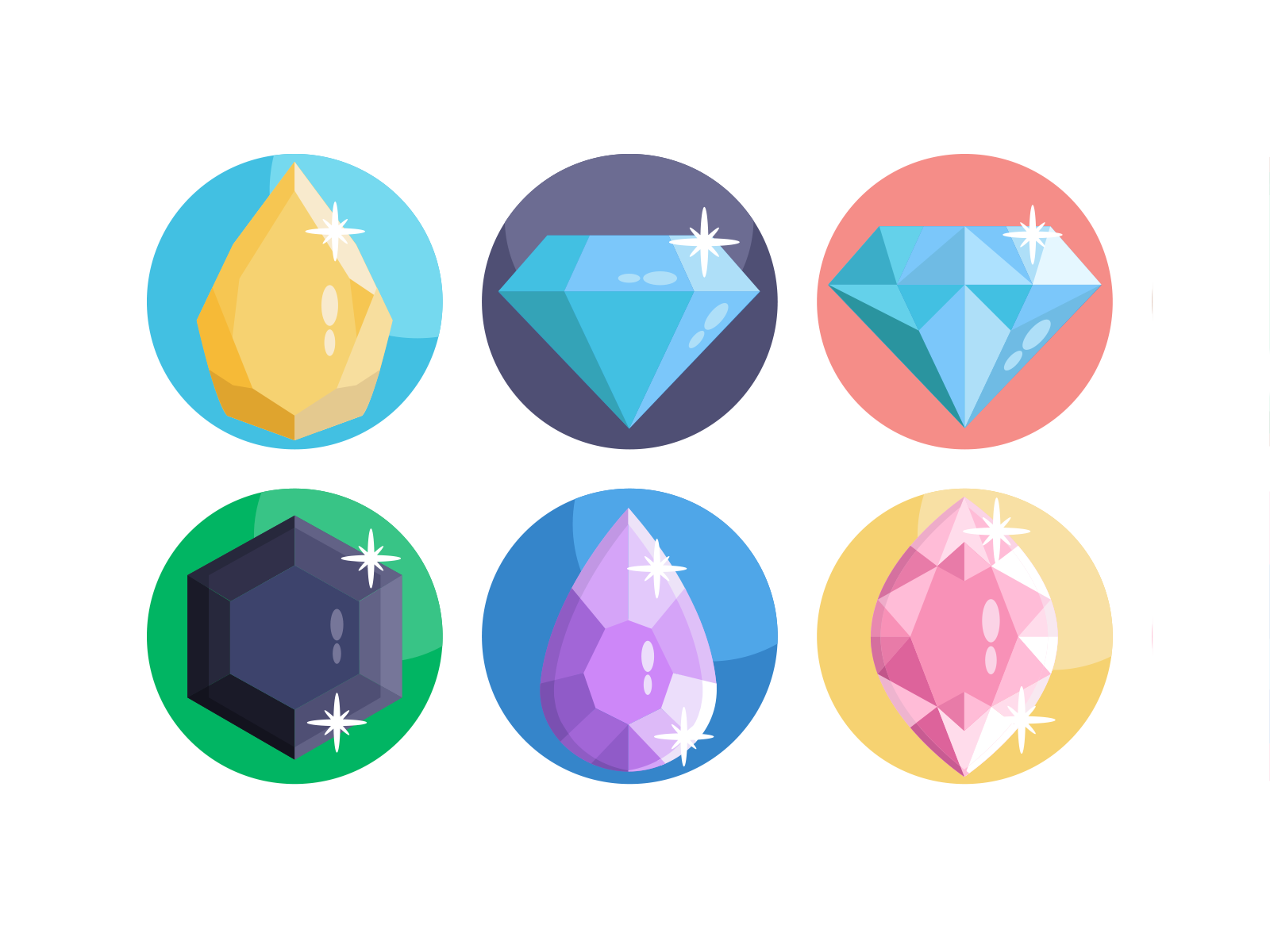 Gemstones Icons by Dighital on Dribbble