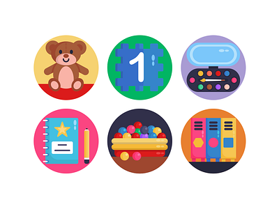 Kindergarden Icons coloured icons flat icons icon icons icons pack kindergarden kindergarten vector vectors