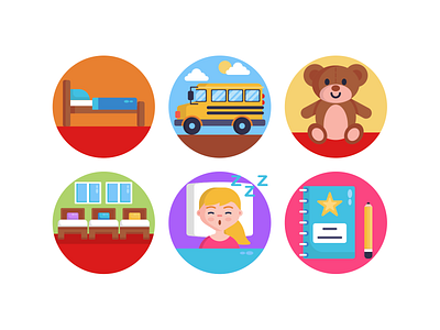 Kindergarden Icons childhood childrens book coloured icons flat icons icon icons icons pack kindergarden kindergarten vector vectors