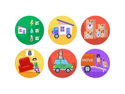 Moving Home Icons coloured icons delivery truck flat icons home moving icon icons icons pack moving company truck vector vectors