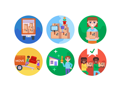 Moving Home Icons boxes coloured icons delivery flat icons icon icons icons pack new home vector vectors