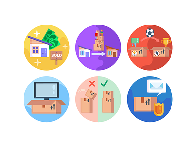 Moving Home Icons coloured icons delivery flat icons home moving icon icons icons pack moving home sold house truck vector vectors