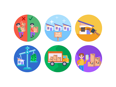 Moving Home Icons check list coloured icons flat icons icon icons icons pack moving home paint brush paint home truck vector vectors