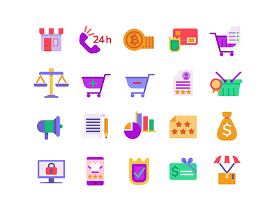 Ecommerce Color cart coloured icons ecommerce flat icons icon icons icons pack shopping basket shopping cart vector vectors