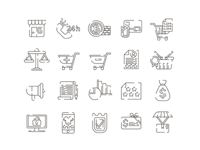 Ecommerce Line Icons coloured icons ecommerce flat icons icon icons icons pack online shopping online store shopping bag shopping cart vector vectors