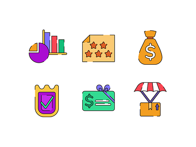 Ecommerce Line and Color coloured icons ecommerce flat icons icon icons icons pack online shopping online store shopping basket shopping cart vector vectors