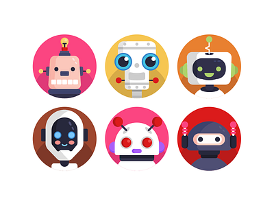 Robot Avatar Icons avatar avatar icons avatars coloured icons flat icons icon icons icons pack vector vectors