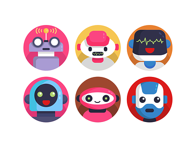 Robot Avatar Icons avatar avatar icons avatars coloured icons flat icons icon icons icons pack vector vectors