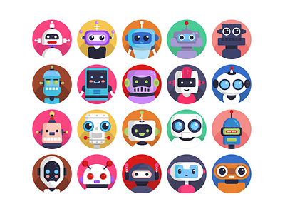 Robot Avatar Icons avatar avatar icons avatars coloured icons flat icons icon icons icons pack vector vectors