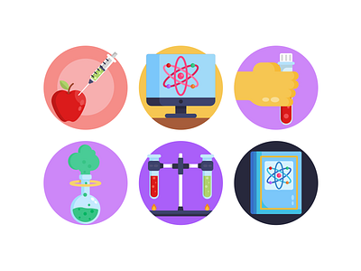 Science Icons coloured icons educational flat icons icon icons school science vector vectors