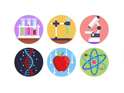 Science Icons coloured icons education experiment flat icons icon icons icons pack laboratory research science vector vectors