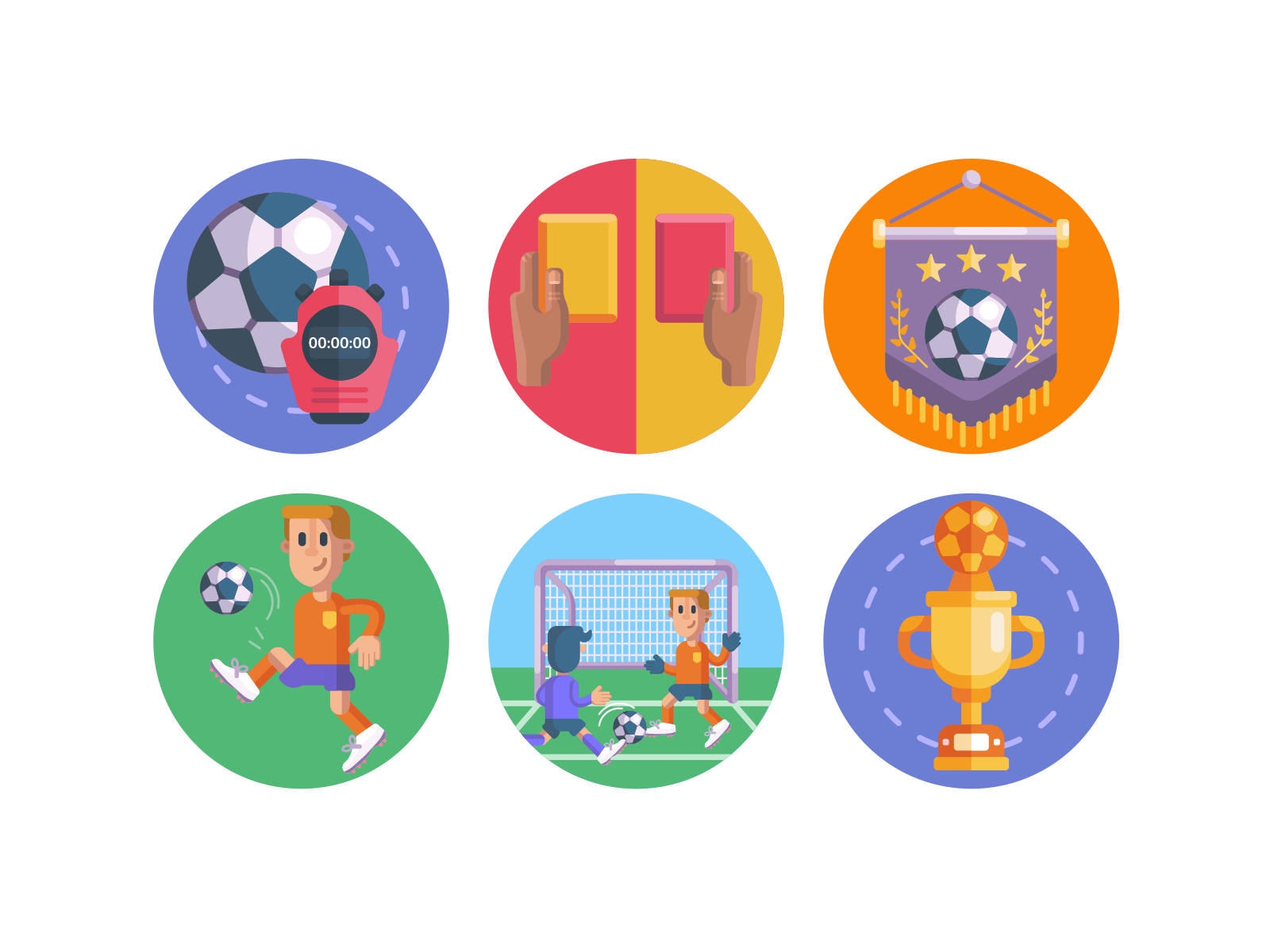 Soccer Icons sports football stopwatch trophy soccer icons pack icon vectors coloured icons vector icons flat icons