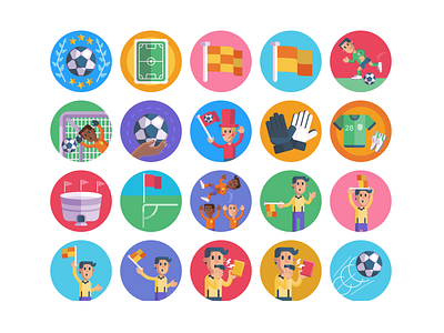 Soccer Icons coloured icons competitions flat icons football footballer icon icons icons pack soccer sports vector vectors