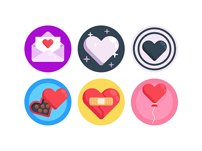 Heart Icons coloured icons flat icons heart icon icons icons pack love romance romantic vector vectors