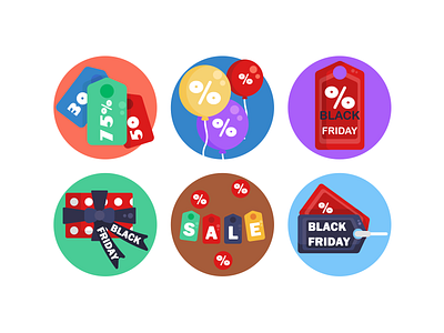 Black Friday Icons black friday black friday sale coloured icons discounts ecommerce flat icons icon icons icons pack offers vector vectors