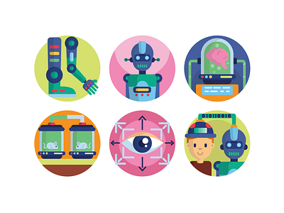 Artificial Intelligence Icons artificial intelligence artificialintelligence coloured icons flat icons icon icons icons pack robotics technology technology icons vector vectors