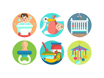 Baby Icons baby baby care baby icons coloured icons flat icons food icon icons icons pack vector vectors