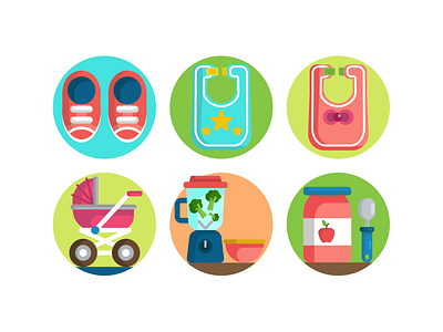 Baby Icons baby blender coloured icons flat icons food icon icons icons pack kids supplements toddler vector vectors weaning