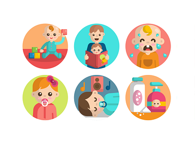 Baby Icons baby child children coloured icons flat icons icon icons icons pack kids vector vectors