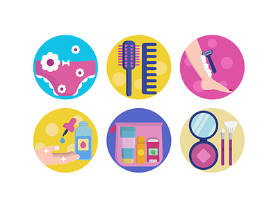 Beauty Icons beauty beauty products brush coloured icons comb flat icons icon icons icons pack make up panty shaver vector vectors