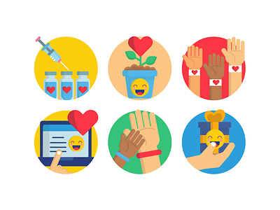 Charity Icons blood donation charity coloured icons donations flat icons gift box healthcare icon icons icons pack vaccine vector vectors