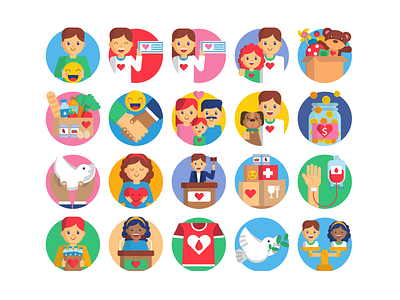 Charity Icons charity charity event coloured icons donation donations flat icons gender equality icon icons icons pack justice vector vectors