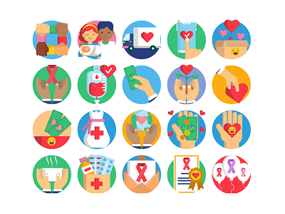 Charity Icons balloon charity coloured icons donation donations flat icons give healthcare icon icons icons pack money truck vector vectors
