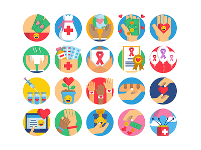 Charity Icons blood donation charity coloured icons donation donations flat icons food gift box healthcare icon icons icons pack money vaccine vector vectors