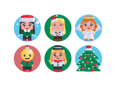 Christmas Avatars Icons avatar icons avatars carols christmas christmas tree coloured icons decoration flat icons icon icons icons pack vector vectors