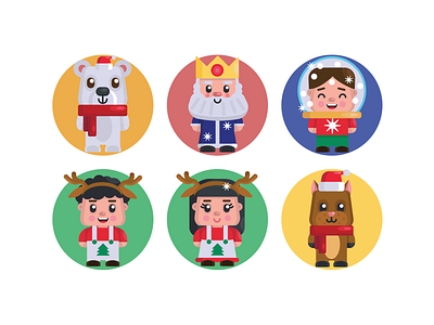Christmas Avatars Icons avatar avatar icons avatars christmas coloured icons flat icons icon icons icons pack vector vectors