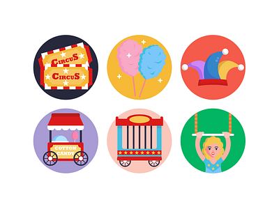 Circus Icons candy candy shop circus coloured icons cotton candy flat icons icon icons icons pack vector vectors