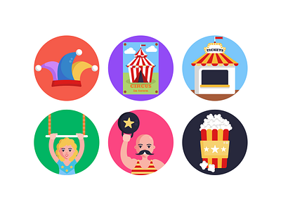 Circus Icons circus circus tent coloured icons flat icons icon icons icons pack vector vectors