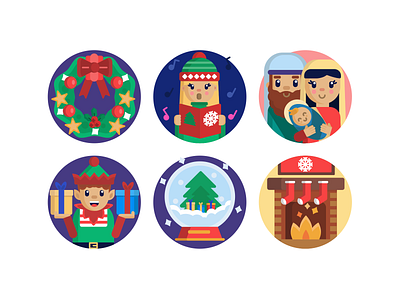 Christmas Icons christmas christmas tree coloured icons design flat icons icon icons icons pack snowflake vector vectors