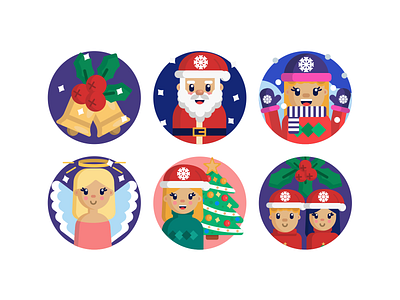 Christmas Icons bell christmas christmas tree coloured icons decoration flat icons icon icons icons pack santaclaus snowflake vector vectors