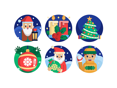 Christmas Icons candles christmas christmas tree coloured icons flat icons icon icons icons pack peter pan santa claus snowflake vector vectors