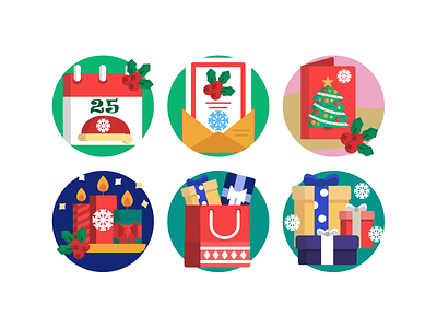 Christmas Icons christmas christmas tree coloured icons flat icons gift box gift card gifts icon icons icons pack vector vectors