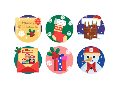 Christmas Icons christmas christmas tree coloured icons flat icons gift box icon icons icons pack snowflakes snowman vector vectors