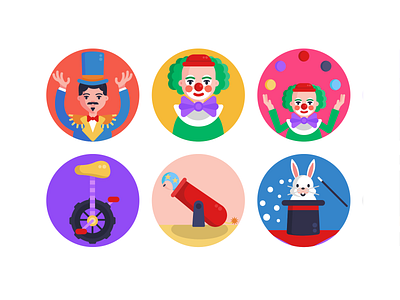 Circus Icons circus coloured icons design flat icons icon icons icons pack vector vectors