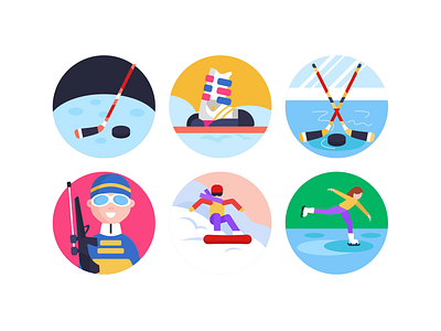 Winter Sports Icons coloured icons flat icons icon icons icons pack illustration sports sports logo vector vectors winter sports