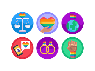 Pride LGBT Icons coloured icons flat icons gay gaypride icon icons icons pack lgbt pride rainbow vector vectors