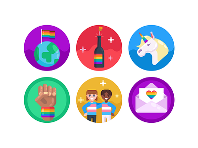 Pride LGBT Icons coloured icons flat icons gay gaypride icon icons icons pack illustration lgbtqia pride pridemonth vector vectors