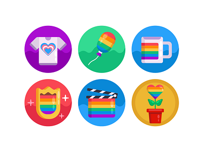 Pride LGBT Icons coloured icons flat icons gay pride gay rights icon icons icons pack illustration lgbt lgbtq lgbtqia pride pridemonth vector vectors