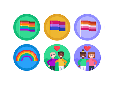 Pride LGBT Icons coloured icons flat icons gay gay pride icon icons icons pack illustration pride flag pridemonth rainbow vector vectors