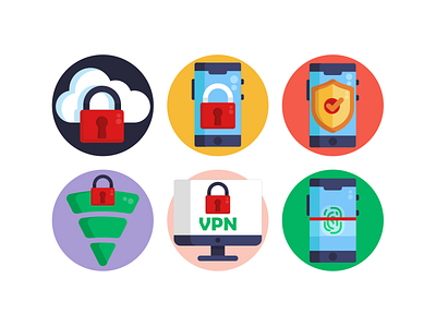 Security Icons antivirus coloured icons flat icons icon icons icons pack illustration security technology vector vectors