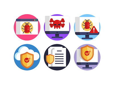 Security Icons coloured icons flat icons icon icons icons pack illustration password protection security technology vector vectors